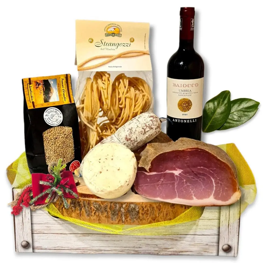 Cesto regalo di Norcia con prosciutto