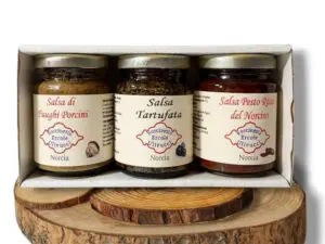 tris di salse porcini tartufata pesto rosso