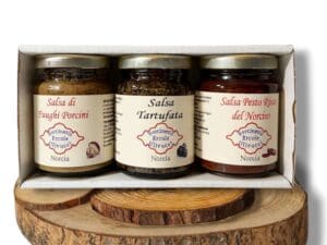 tris di salse porcini tartufata pesto rosso