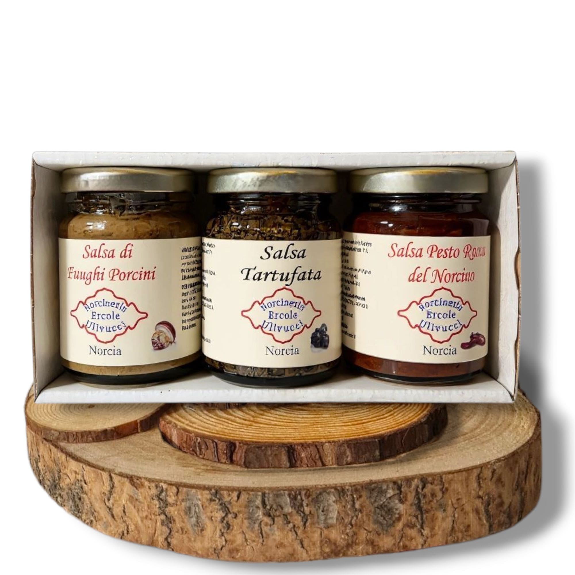 tris di salse porcini tartufata pesto rosso